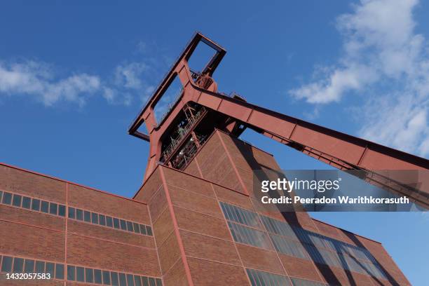 tower of zeche zollverein building, zollverein coal mine industrial complex. - essen germany imagens e fotografias de stock