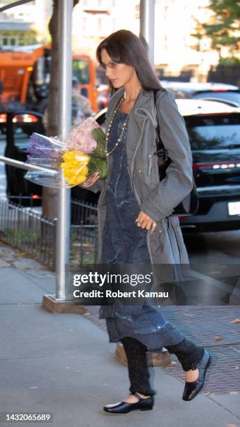 Bella Hadidand is seen out and about in Manhattan on October 09, 2022 in New York City.