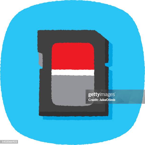 sd card doodle 4 - data byte stock illustrations