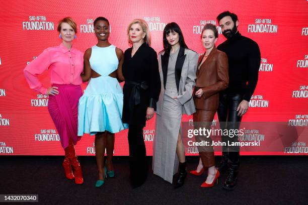 Cynthia Nixon, Denee Benton, Christine Baranski, Louisa Jacobson, Carrie Coon and Morgan Spector attend the SAG-AFTRA Foundation's "The Gilded Age"...