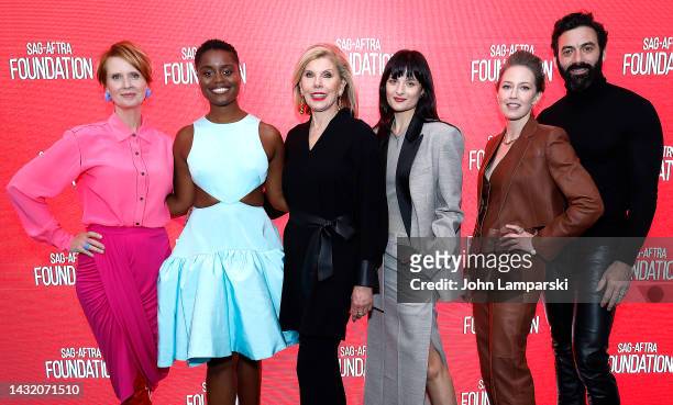Cynthia Nixon, Denee Benton, Christine Baranski, Louisa Jacobson, Carrie Coon and Morgan Spector attend the SAG-AFTRA Foundation's "The Gilded Age"...
