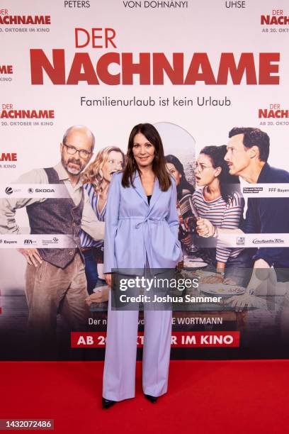 Iris Berben attends the premiere of Constantin Film's "Der Nachname" at Cinedom on October 09, 2022 in Cologne, Germany.