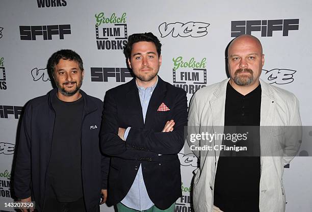 Director Harmony Korine, Jan Kwiecinski and Aleksei Fedorchenko attend "The Fourth Dimension" World Premiere during the 2012 San Francisco Film...