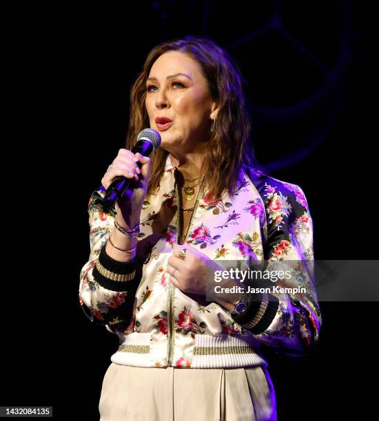 Fiona Whelan Prine speaks during The Prine Family Presents You Got Gold: Celebrating The Life And Songs Of John Prine concert at the Ryman Auditorium...