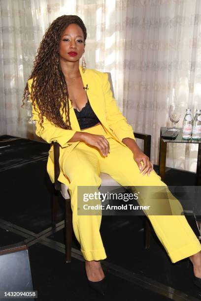 Monique Coleman attends In a Perfect World's 2022 A World of Good Luncheon at Four Seasons Hotel Los Angeles at Beverly Hills on October 09, 2022 in...