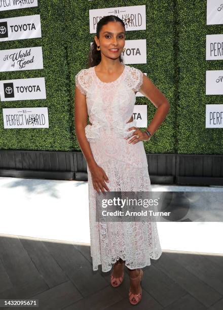 Manuela Testolini attends In a Perfect World's 2022 A World of Good Luncheon at Four Seasons Hotel Los Angeles at Beverly Hills on October 09, 2022...