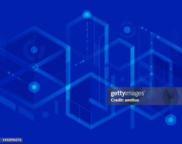 tech abstract - man and machine stock illustrations