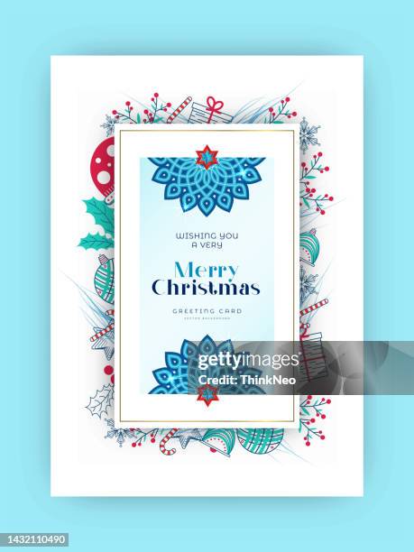 stockillustraties, clipart, cartoons en iconen met christmas and happy new year party invitation template - vintage type poster