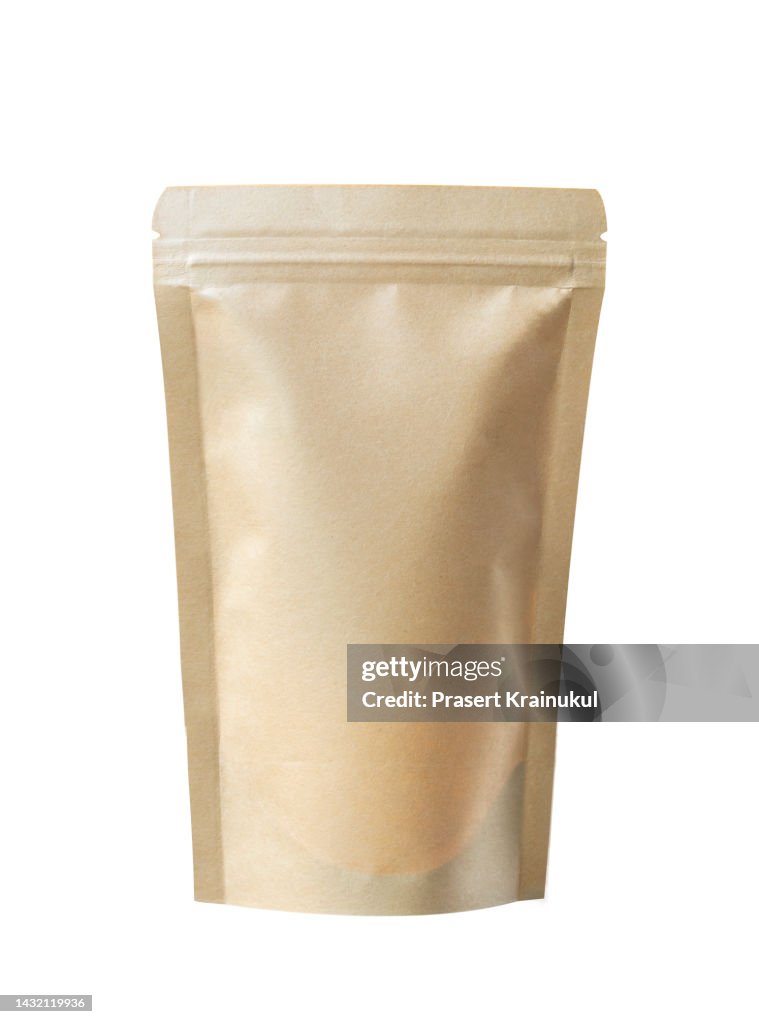 Paper zip bag. clipping path