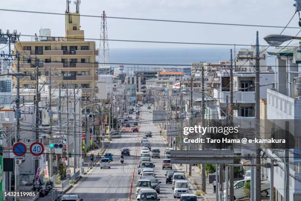 the elevated road in okinawa of japan - ginowan okinawa bildbanksfoton och bilder