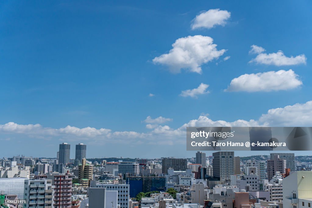 City buildings in Naha city of Japan