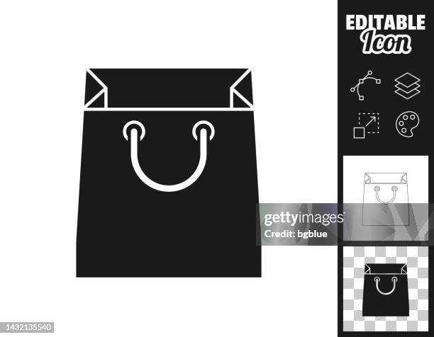 shopping bag. icon for design. easily editable - goodie bag stock illustrations