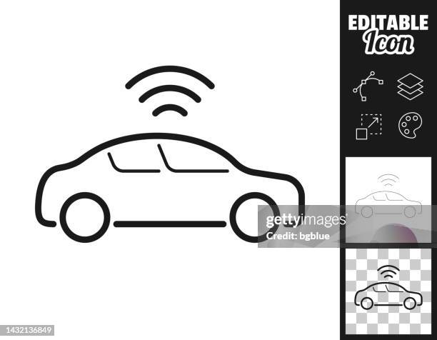 connected car. icon for design. easily editable - hybrid car 幅插畫檔、美工圖案、卡通及圖標