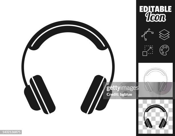 headphones. icon for design. easily editable - dj stock illustrations