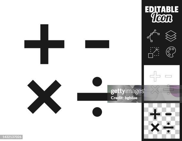 数学記号。デザイン用のアイコン。簡単に編集可能 - マイナス記号点のイラスト素材／クリップアート素材／マンガ素材／アイコン素材