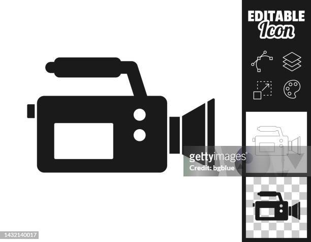 stockillustraties, clipart, cartoons en iconen met video camera. icon for design. easily editable - documentaire