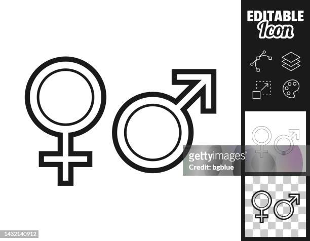 gender symbols. icon for design. easily editable - gender symbol stock illustrations