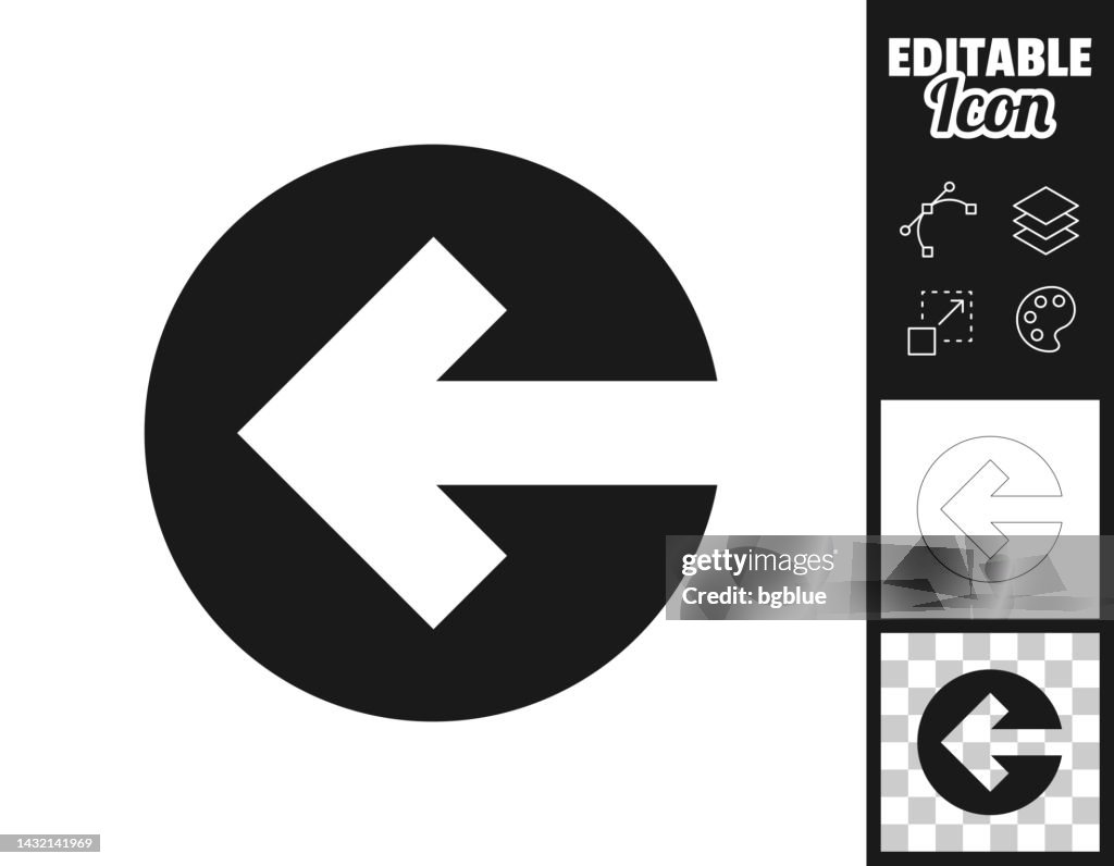 Flecha izquierda. Icono para el diseño. Fácilmente editable