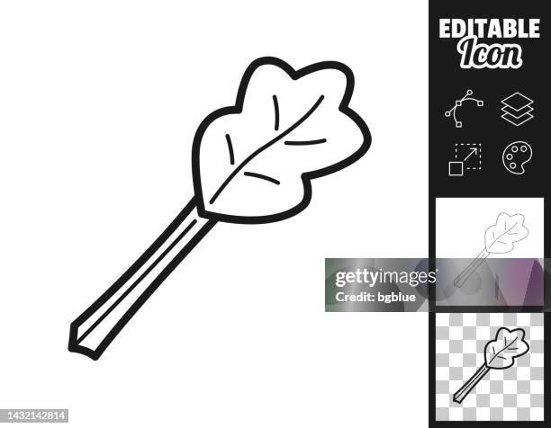 rhubarb. icon for design. easily editable - plant stem stock illustrations