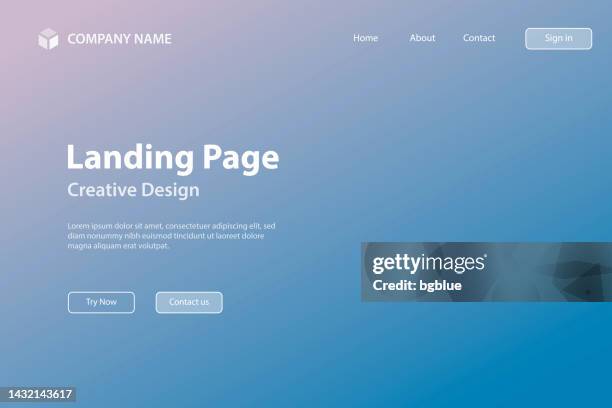 bildbanksillustrationer, clip art samt tecknat material och ikoner med landing page template - abstract blurred background - defocused blue gradient - bildskärpa