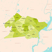 NJ Union County Vector Map Green