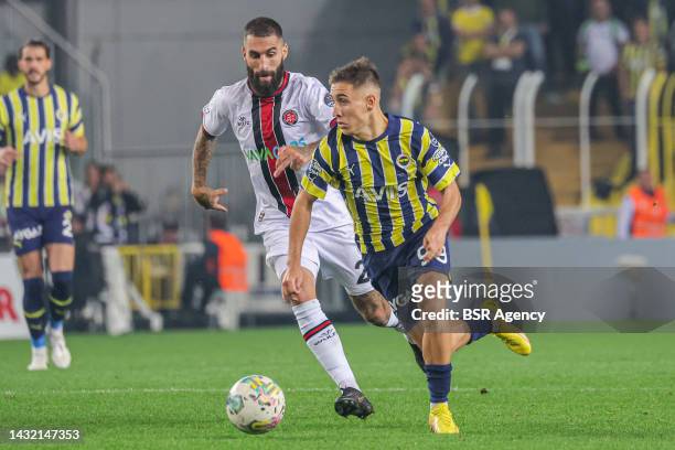 Emre Mor of Fenerbahce during the Turkish Super Lig match between Fenerbahce and Fatih Karagumruk at Sukru Saracoglu Stadium on October 9, 2022 in...