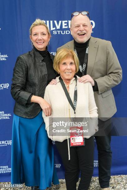 Anne Chaisson, Riki Kane Larimar and guest attend the 30th annual Hamptons International Film Festival on October 09, 2022 in East Hampton, New York.