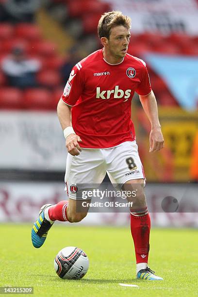 Dale Stephens of Charlton in action during the npower League One match between Charlton Athletic and Wycombe Wanderers at The Valley on April 21,...