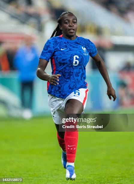 Viviane Asseyi of France in action during the international friendly match between Germany Women's and France Women's at Rudolf-Harbig-Stadion on...
