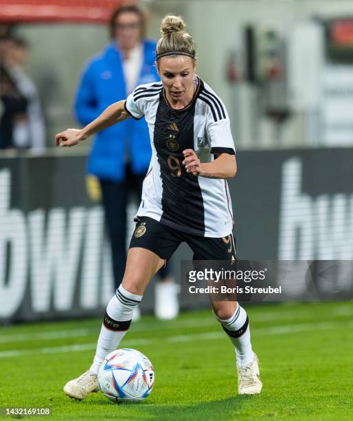 Svenja Huth of Germany runs with the ball during the international friendly match between Germany Women's and France Women's at Rudolf-Harbig-Stadion...