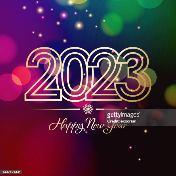 neujahrsfeierlichkeiten 2023 - new years eve stock-grafiken, -clipart, -cartoons und -symbole
