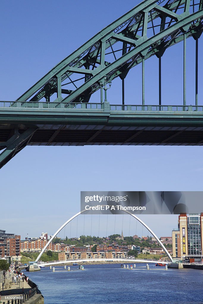 Tyne Bridge and River, Newcastle on Tyne, Tyne and Wear, England