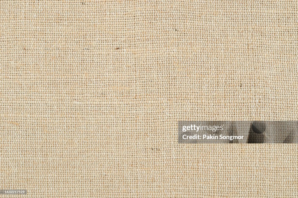 Close-up of burlap textured and textile background with full frame.