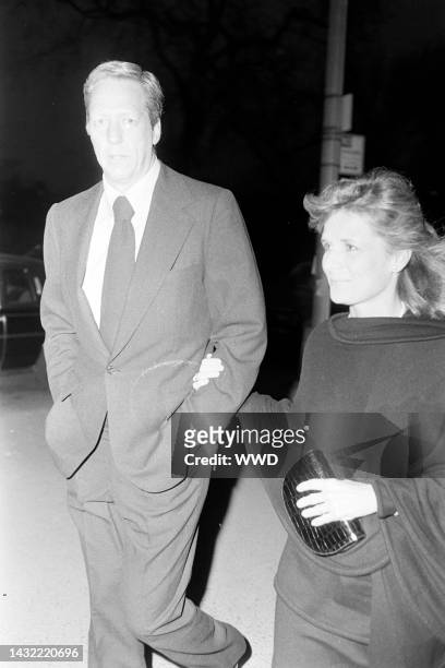 David Hartman and Maureen Downey attend a book-launch party at the New York City home of Happy Rockefeller on March 25, 1982.