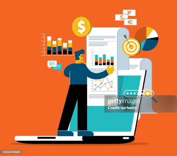 analysis and statistic online services - accounting stock illustrations