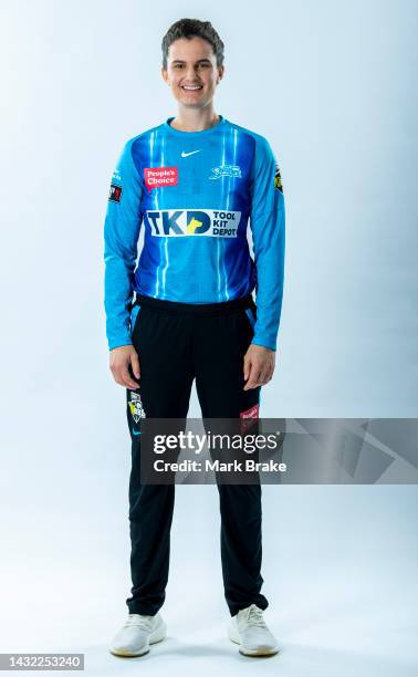 Laura Wolvaardt poses during the Adelaide Strikers Women's Big Bash League headshots session at Adelaide Oval on October 10, 2022 in Adelaide,...