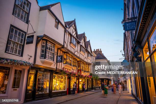 york uk the shambles at sunset of england united kingdom - york stock pictures, royalty-free photos & images