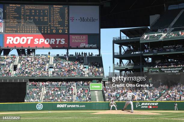 Starting pitcher Philip Humber of the Chicago White Sox pitches in the ninth inning of a perfect game against the Seattle Mariners at Safeco Field on...