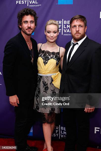 Director Bryn Mooser, executive producer Olivia Wilde and director David Darg of the film 'Baseball in the Time of Cholera' attend "Help Wanted"...