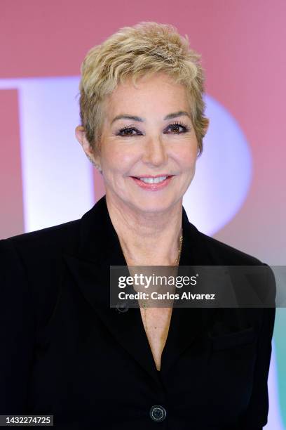 Ana Rosa Quintana returns to the Telecinco TV channel at the Mediaset España studios on October 10, 2022 in Madrid, Spain.