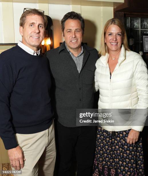 Justin Sautter, Mark Bailey, Libby Sautter attend NETFLIX: The Volcano: Rescue from Whakaari at 1770 House Restaurant & Inn on October 08, 2022 in...