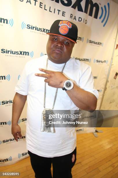 Fred The Godson invades "The Whoolywood Shuffle" at the SiriusXM Studio on April 18, 2012 in New York City.