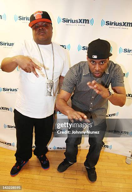 Fred The Godson and DJ Whoo Kid invade "The Whoolywood Shuffle" at the SiriusXM Studio on April 18, 2012 in New York City.