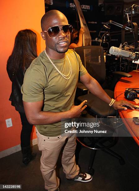 Kevin Hart invades "The Whoolywood Shuffle" at the SiriusXM Studio on April 18, 2012 in New York City.