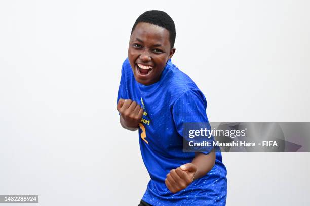 Noela Luhala of Tanzania pose during the FIFA U-17 Women's World Cup 2022 Portrait Session on October 10, 2022 in Goa, India.