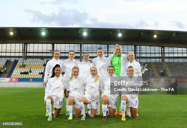 Players of England pose for a team picture during the U23 International Friendly match between Sweden U23 and England U23 at Falcon Alkoholfri Arena...
