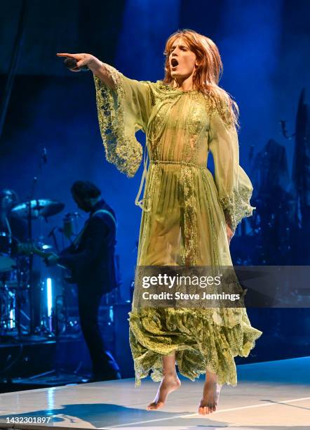 Florence Welch of Florence + The Machine performs at Shoreline Amphitheatre on October 09, 2022 in Mountain View, California.