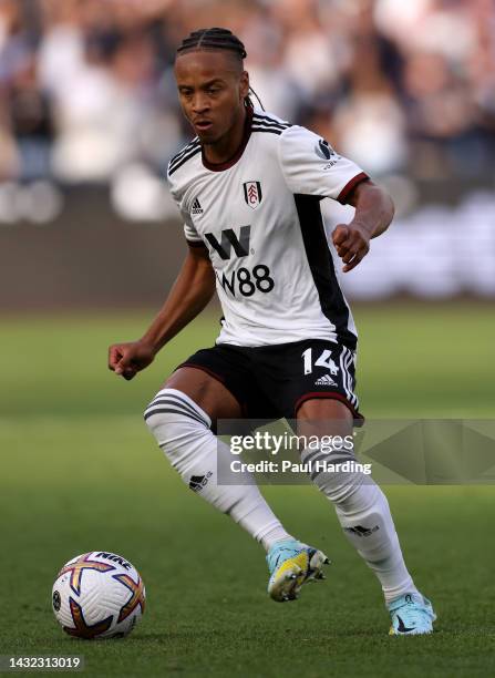 Bobby Reid of Fulham during the Premier League match between West Ham United and Fulham FC at London Stadium on October 09, 2022 in London, England.