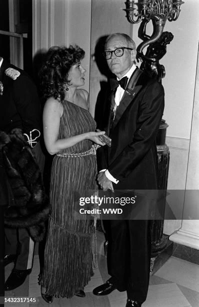 Elizabeth Ashley and Henry Fonda attend an event at the White House in Washington, D.C., on December 2, 1979.