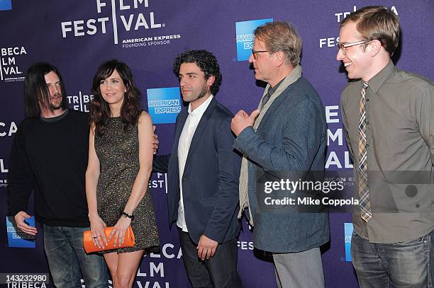Brian Petsos, Kristen Wiig, Oscar Isaac, David Rasche, and Chadd Harbold attends the "Revenge For Jolly!" Premiere during the 2012 Tribeca Film...